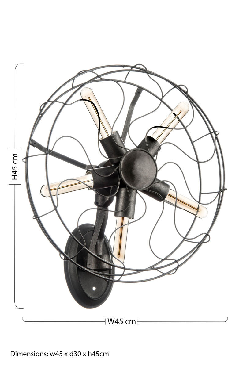 Orsina Trissoni Vintage Fan Wall Light – Sculptural Brass Sconce