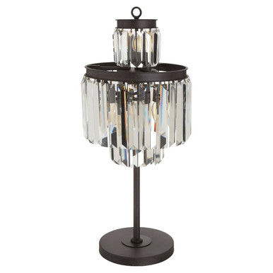 Orsina Art Deco Table Lamp – Clear Glass Modern Bedside Lighting