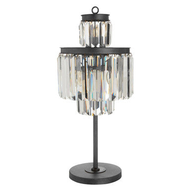 Orsina Art Deco Table Lamp – Clear Glass Modern Bedside Lighting