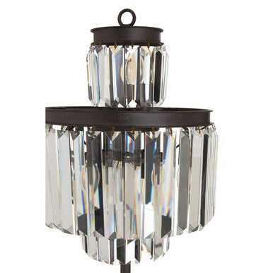 Orsina Art Deco Table Lamp – Clear Glass Modern Bedside Lighting