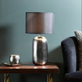 Orsina Regents Park Chrome Ceramic Table Lamp – Modern Bedside Light