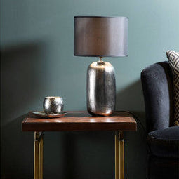 Orsina Regents Park Chrome Ceramic Table Lamp – Modern Bedside Light