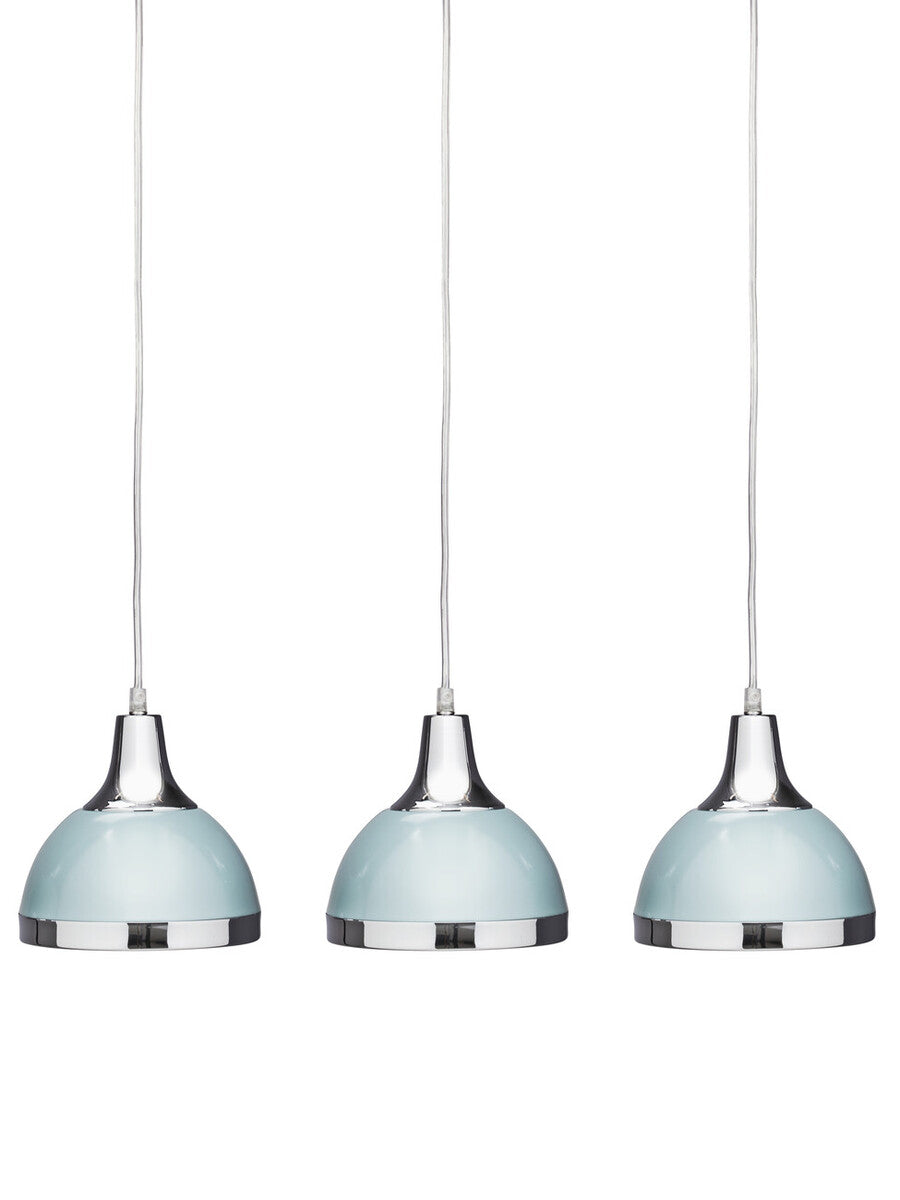 Orsina Vermont Pendant Light – Blue and Chrome Three Shutter Shade