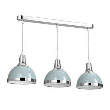 Orsina Vermont Pendant Light – Blue and Chrome Three Shutter Shade