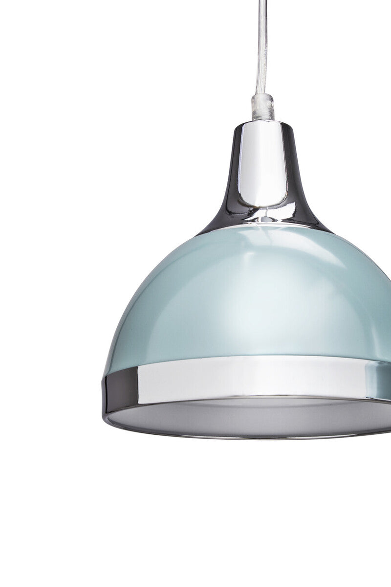 Orsina Vermont Pendant Light – Blue and Chrome Three Shutter Shade