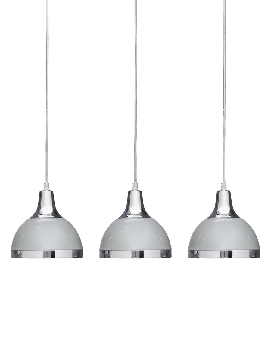 Orsina Vermont 3-Shutter Pendant Light – Grey and Chrome Finish