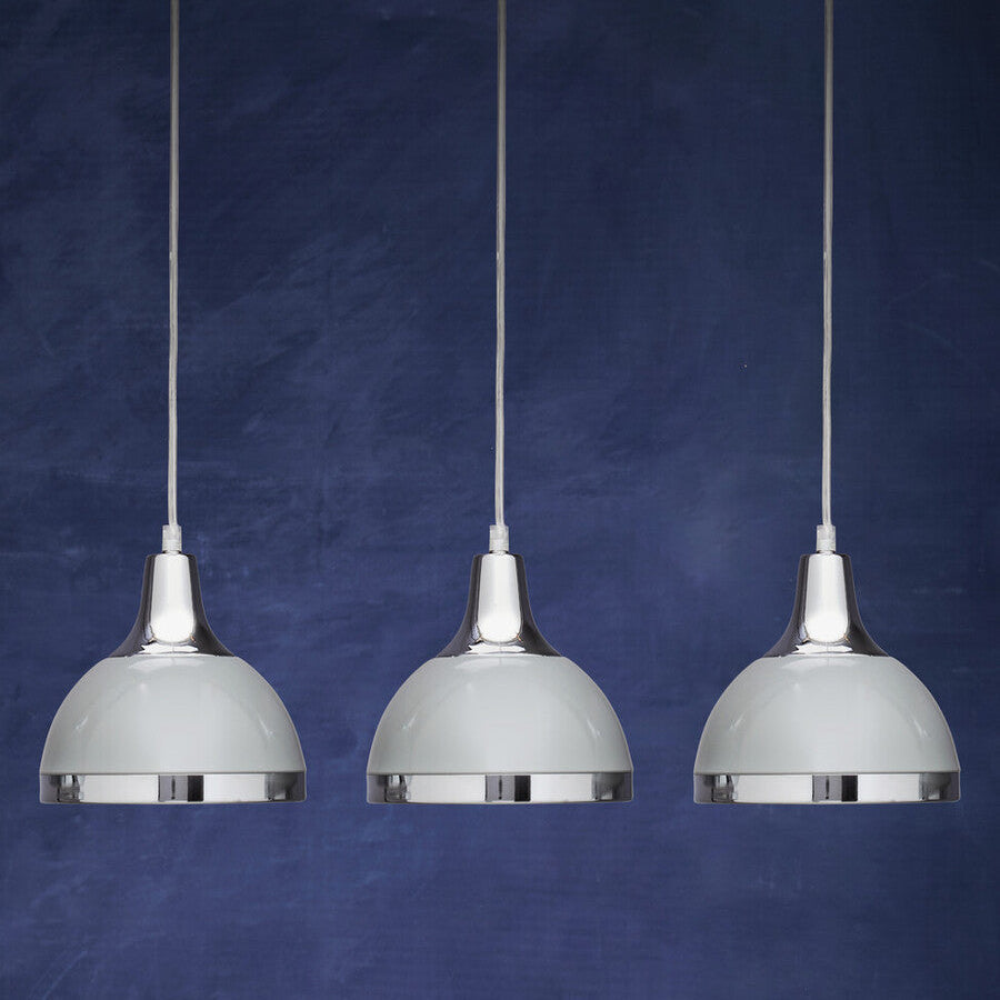 Orsina Vermont 3-Shutter Pendant Light – Grey and Chrome Finish