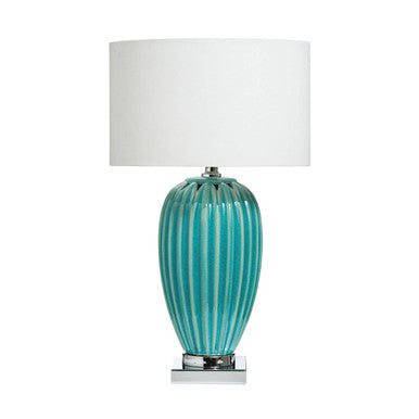 Orsina Apus Ceramic Table Lamp – Modern Turquoise Bedside Lighting