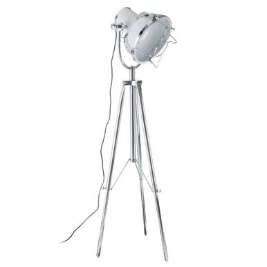 Orsina Industrial Tripod Floor Lamp – Modern White Metal Lighting