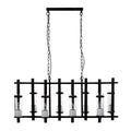 Orsina Aspen Wide Glass Pendant Light – Modern Iron Kitchen Island Light