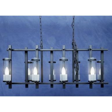 Orsina Aspen Wide Glass Pendant Light – Modern Iron Kitchen Island Light