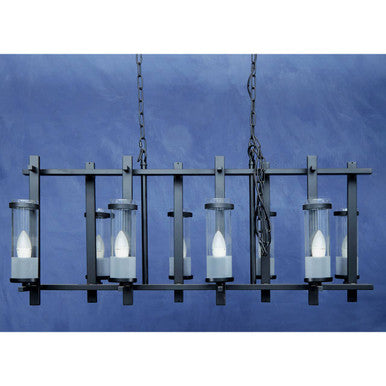 Orsina Aspen Wide Glass Pendant Light – Modern Iron Kitchen Island Light