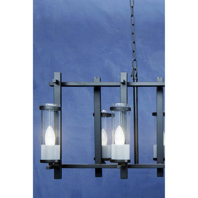 Orsina Aspen Wide Glass Pendant Light – Modern Iron Kitchen Island Light