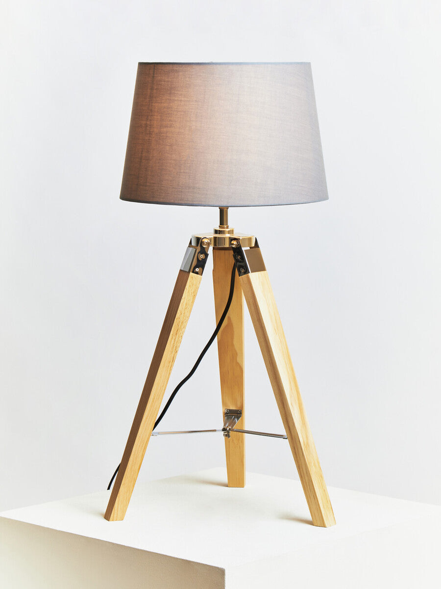 Orsina Hadson Tripod Table Lamp – Modern Light Wood Bedside Lighting