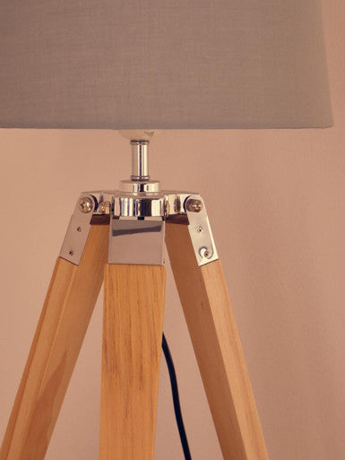 Orsina Hadson Tripod Table Lamp – Modern Light Wood Bedside Lighting