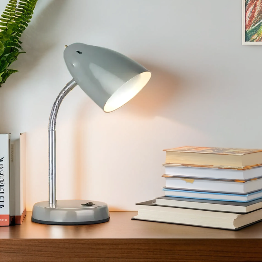Orsina Flexi Grey Desk Lamp – Adjustable Modern Task Light for Study