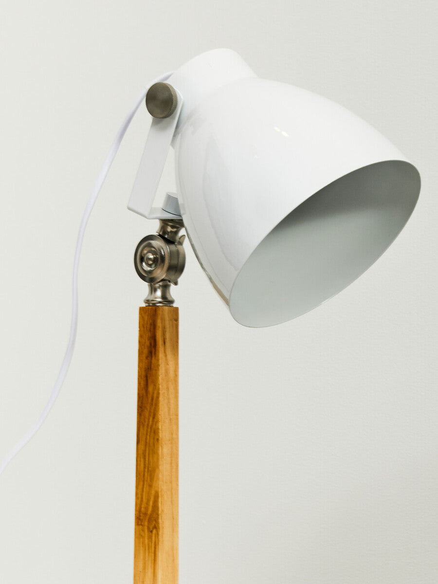 Orsina Stockholm Table Lamp – Scandinavian Wood Desk Lamp with UK Plug