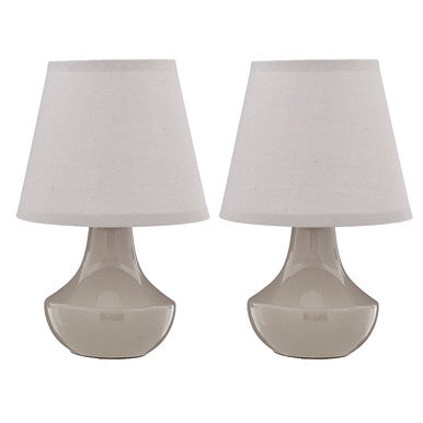 Orsina Globo Grey Ceramic Table Lamps – Set of 2 Modern Lamps