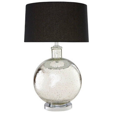 Orsina Aysel Glass Table Lamp – Modern Accent Lamp with Black Shade