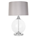 Orsina Edna Small Glass Table Lamp with Silver Silk Shade