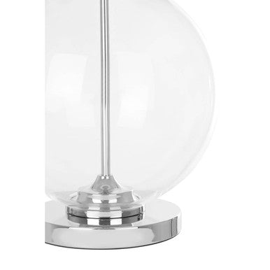 Orsina Edna Small Glass Table Lamp with Silver Silk Shade