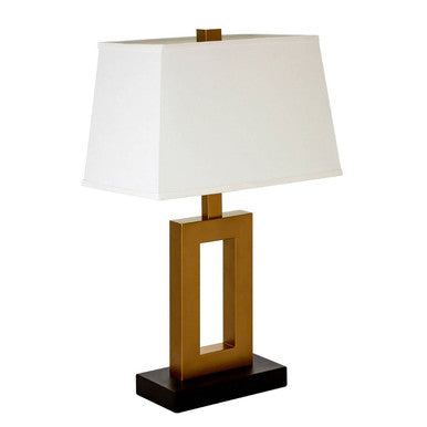 Orsina Leora Table Lamp – White Fabric Shade with Gold Finish Frame