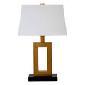 Orsina Leora Table Lamp – White Fabric Shade with Gold Finish Frame
