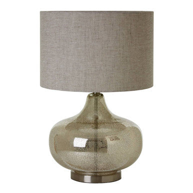 Orsina Luz Grey Fabric Shade Table Lamp – Modern Bedside Lighting