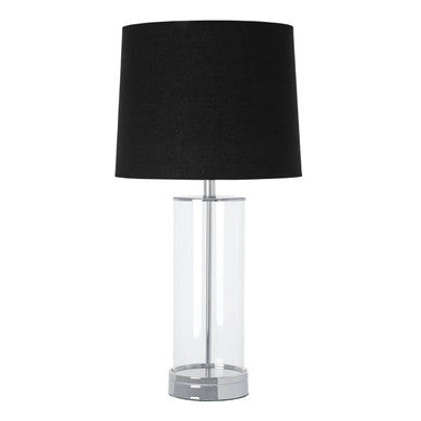 Orsina Ludo Table Lamp – Modern Chrome and Black Bedside Lighting