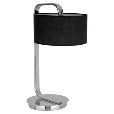 Orsina Leyna Black and Chrome Table Lamp – Modern Bedside Lighting