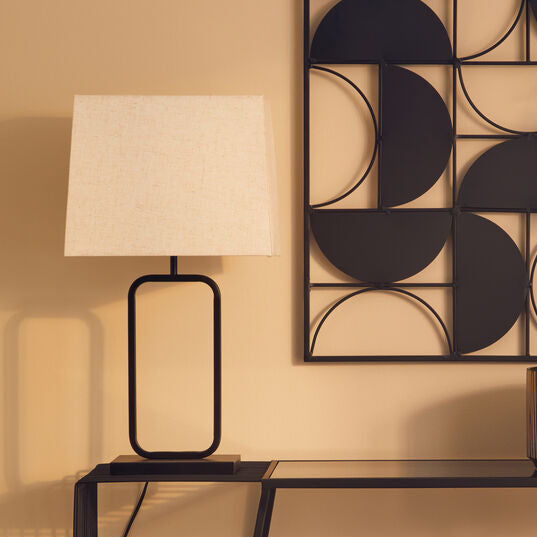 Orsina Lucas Table Lamp – Natural and Black Modern Bedside Lighting