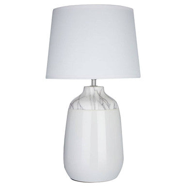 Orsina Wenita White Ceramic Table Lamp – Modern Bedside Lighting