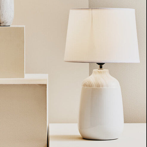 Orsina Wenita White Ceramic Table Lamp – Modern Bedside Lighting
