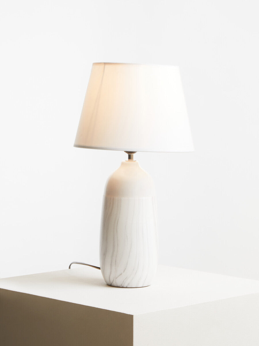 Orsina Welma White Ceramic Table Lamp – Modern Bedside & Living Room Light