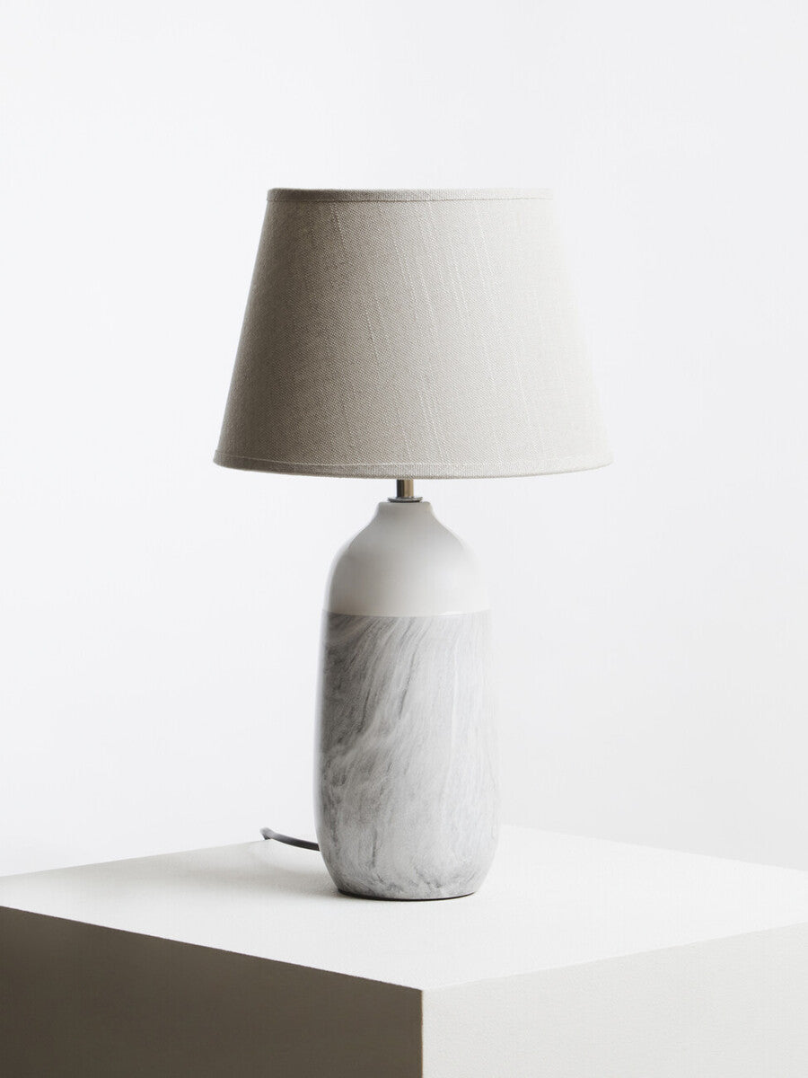 Orsina Welma Beige Ceramic Table Lamp – Modern Bedside & Living Room Light