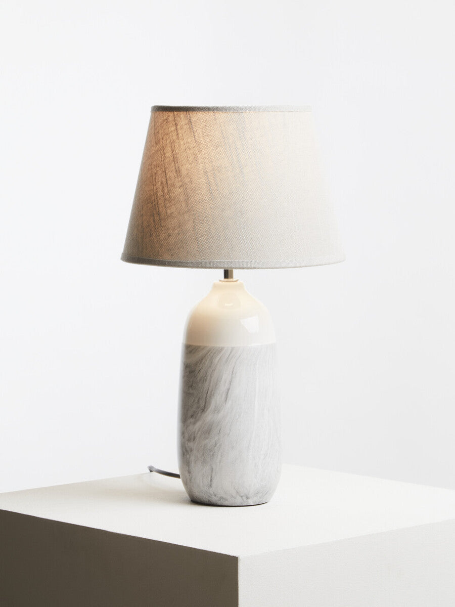 Orsina Welma Beige Ceramic Table Lamp – Modern Bedside & Living Room Light