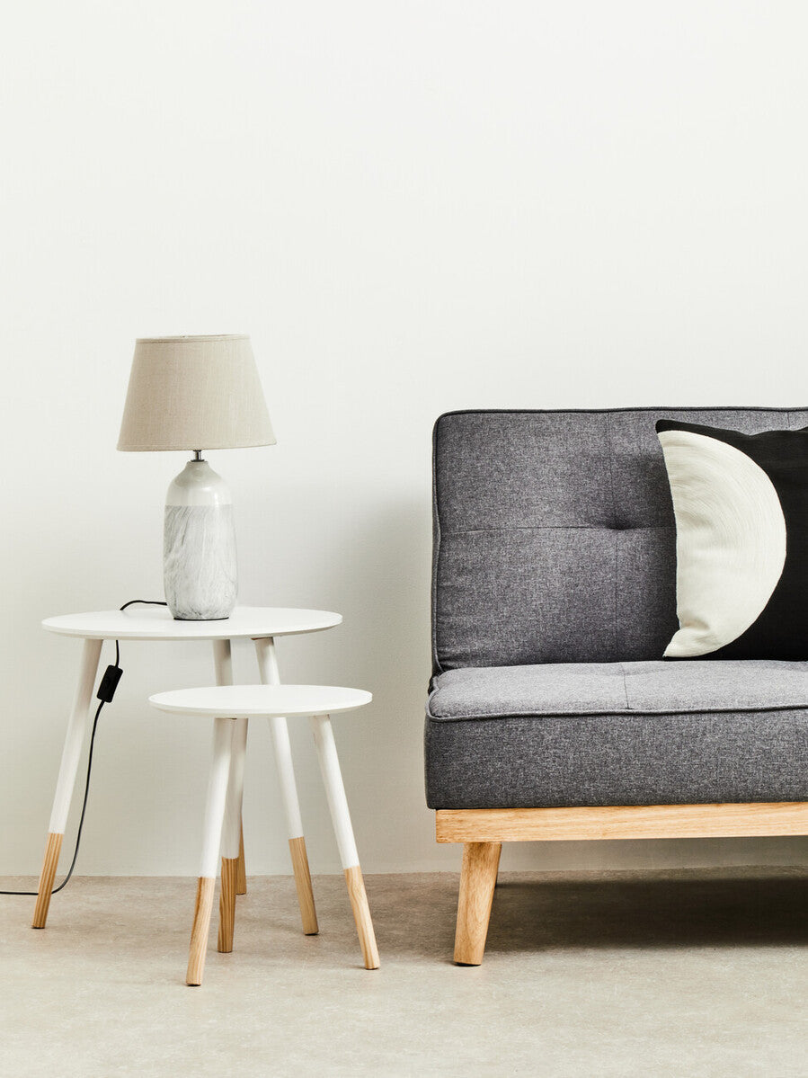 Orsina Welma Beige Ceramic Table Lamp – Modern Bedside & Living Room Light