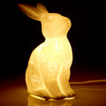 Orsina Rabbit Ceramic Night Light – White Bunny Lamp for Kids Nursery