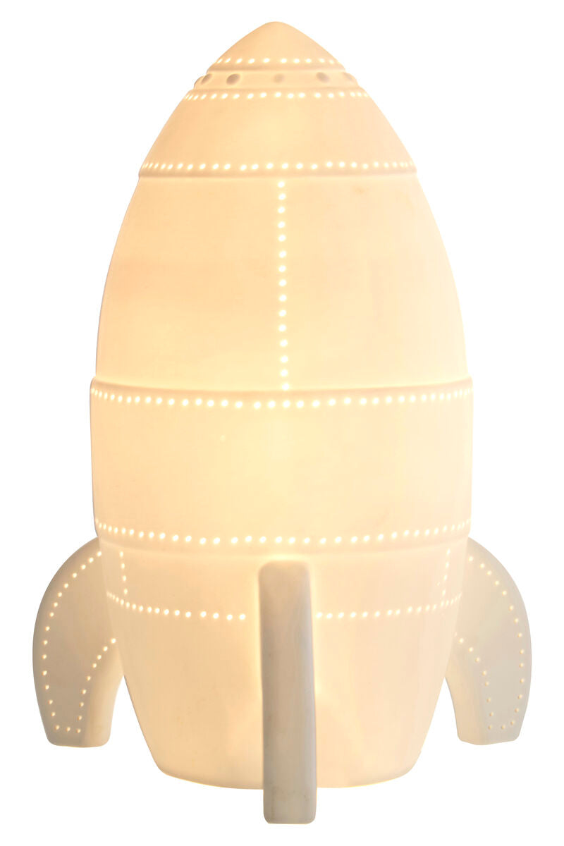 Orsina Ola Kids Rocket Ceramic Night Light | White Space Nursery Lamp