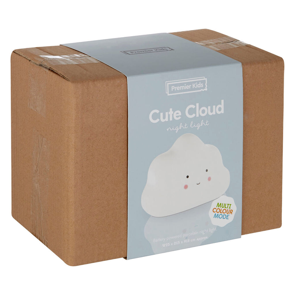 Orsina Ola Kids Cloud Ceramic Night Light – Pink Glossy Nursery Lamp