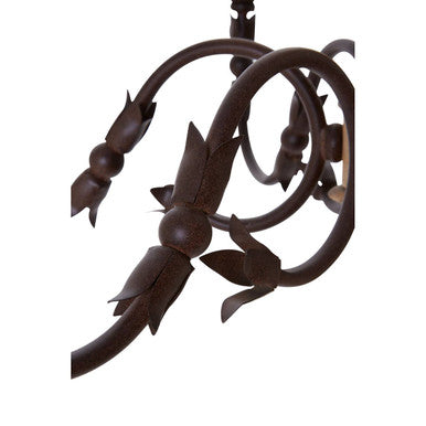Orsina Paulette 6-Arm Chandelier | Distressed Wood and Metal Lighting