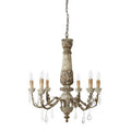 Orsina Pavatti 6-Arm Chandelier – Distressed Grey Rococo Metal