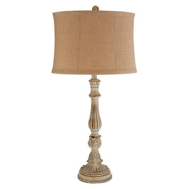 Orsina Petra Table Lamp – Sculptural Polyresin Base with Oval Shade