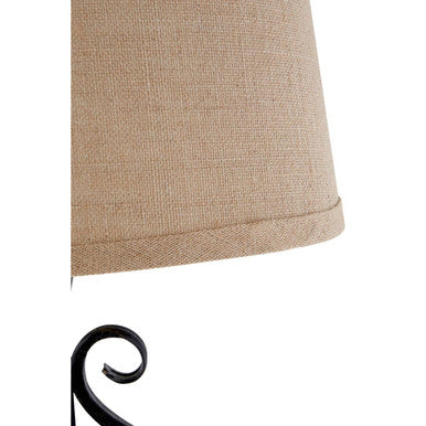 Orsina Portia Table Lamp – Sculptural Black Metal with Fabric Shade