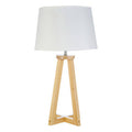 Orsina Brett Pine Wood Table Lamp – Modern Geometric Linen Shade