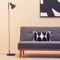 Orsina Bryant Modern Floor Lamp – Adjustable Black Metal and Wood