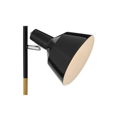 Orsina Bryant Modern Floor Lamp – Adjustable Black Metal and Wood