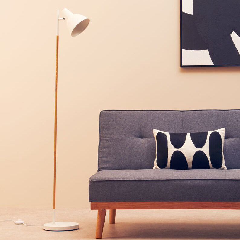 Orsina Bryant White Metal Floor Lamp – Modern Adjustable Task Lighting