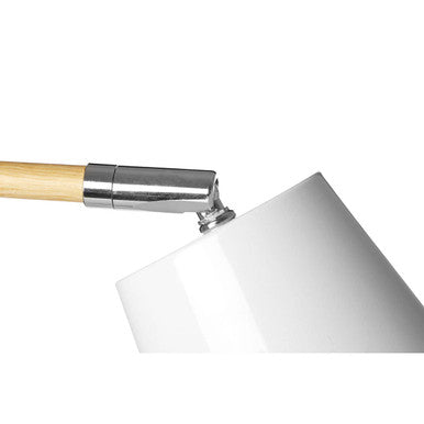 Orsina Bruin White Table Lamp – Adjustable Wood and Metal Desk Light