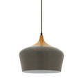 Orsina Blayne Grey Pendant Light – Modern Wood and Metal Ceiling Lamp